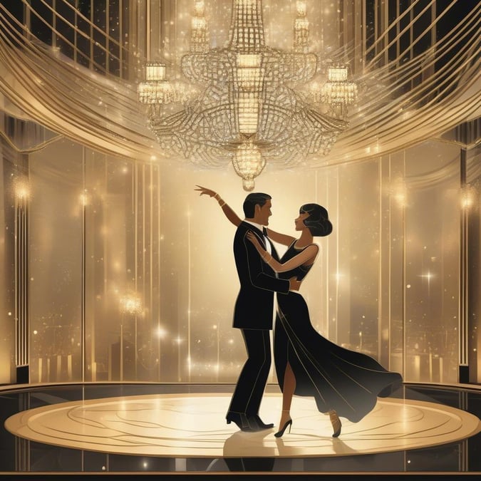 Celebrate your love with this stunning couple dancing at a glamorous event.