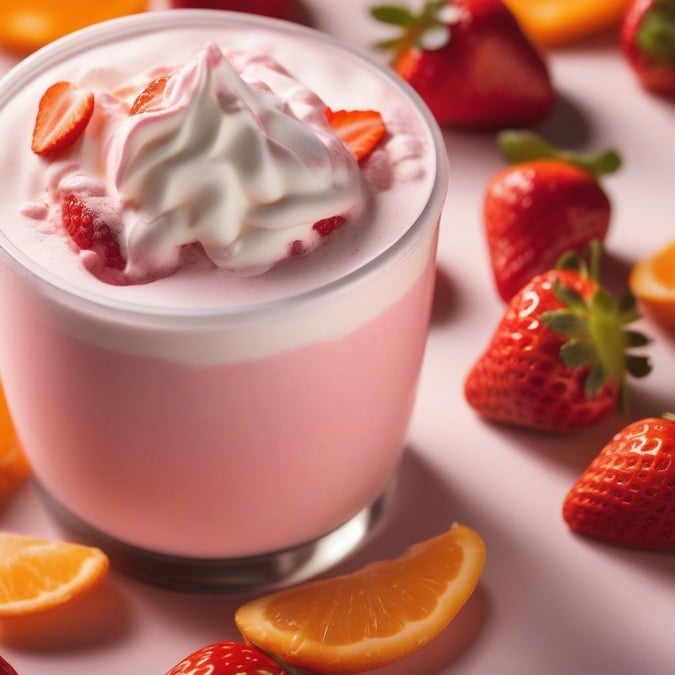 Indulge in the sweet and creamy goodness of a strawberry milkshake, perfect for a hot summer day.