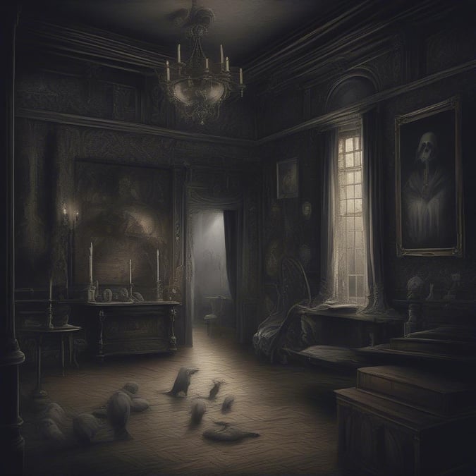 Step into a world of spooky elegance with this hauntingly beautiful wallpaper. Perfect for adding a touch of Halloween magic to your desktop or mobile device.