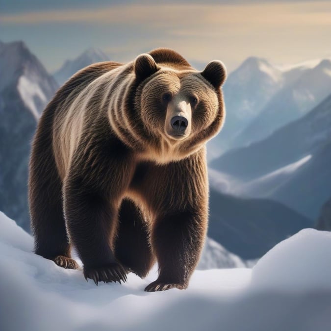 This stunning wallpaper features a majestic brown bear in its natural habitat, showcasing its strength and beauty. The image is perfect for animal lovers and nature enthusiasts.