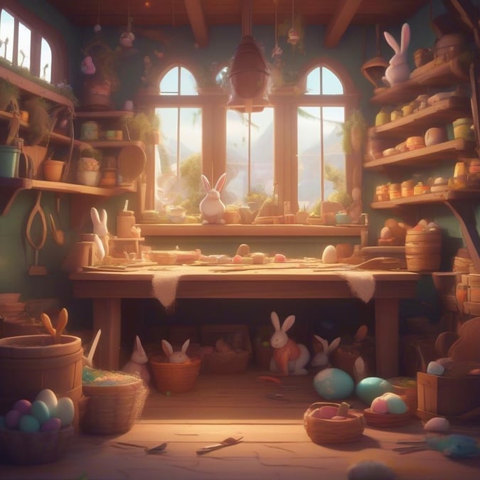 A cozy rabbit-themed store brimming with Easter goodies.