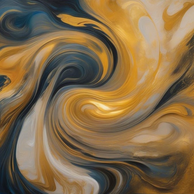 Experience the vibrant energy of artistic inspiration in this mesmerizing abstract piece that swirls with hues of yellow and blue.