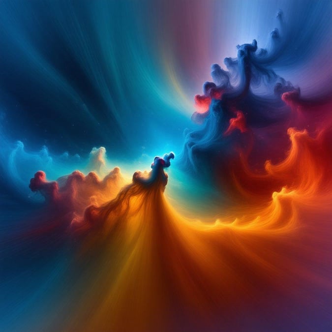 Explore the vibrant whirl of cosmic energy with this mesmerizing abstract wallpaper for desktop and mobile devices. It's an electrifying blend of psychedelic colors, a visual symphony that takes you on a journey through the stars. Ideal for those who love digital art and seek to bring a touch of cosmos into their daily life.