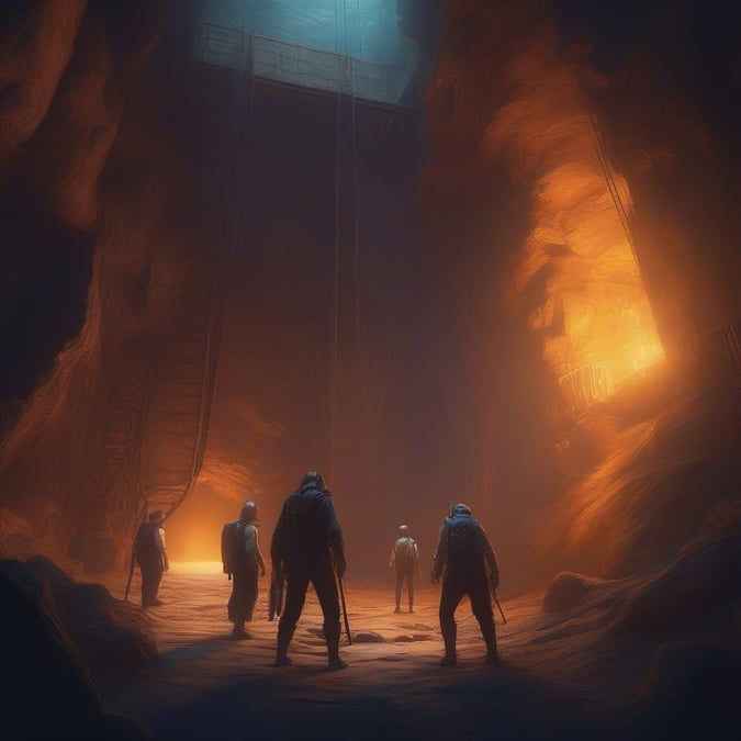 A group ventures into the unknown depths of a mysterious cave, their curiosity piqued by what lies within. Are they brave enough to uncover its secrets?