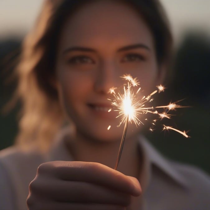 This stunning wallpaper captures the magic of the New Year, featuring a woman holding a sparkler in her hand. The image is perfect for desktop and mobile use, adding a touch of festive cheer to any device.