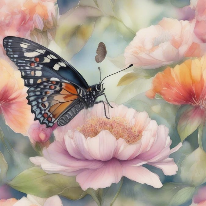 This beautiful wallpaper features a stunning butterfly in a lush garden setting, perfect for adding a touch of nature to your desktop or mobile device.