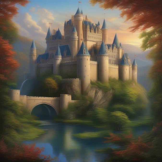 This stunning castle, reminiscent of fairy-tale structures, serves as a fantasy-themed wallpaper for your desktop and mobile devices. The imposing turrets and towers suggest a sense of grandeur, making it an ideal background for fans of gaming or anyone looking for a magical touch.