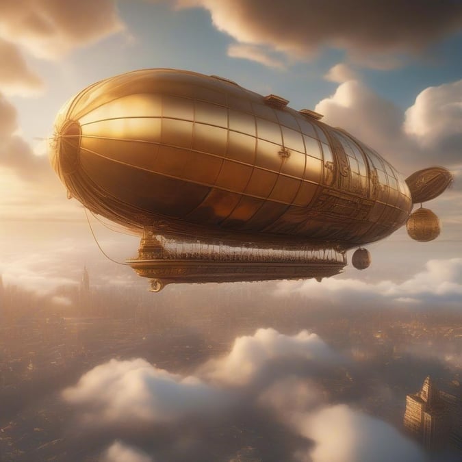 Embark on an adventurous journey through the skies with this classic vintage airship.