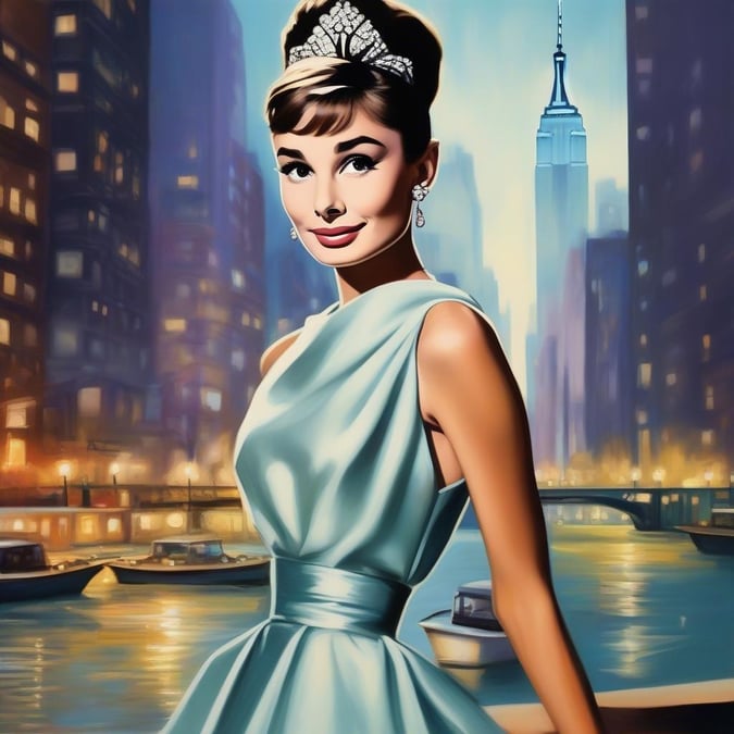 This stunning wallpaper features the iconic actress Audrey Hepburn, known for her elegance and grace. The image captures her beauty and poise, making it a perfect addition to any desktop or mobile device.