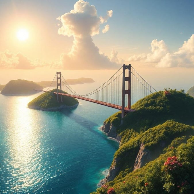 This stunning image captures the iconic San Francisco skyline, featuring the Golden Gate Bridge and the city's famous skyscrapers. The vibrant colors and dynamic composition make it a perfect desktop wallpaper.