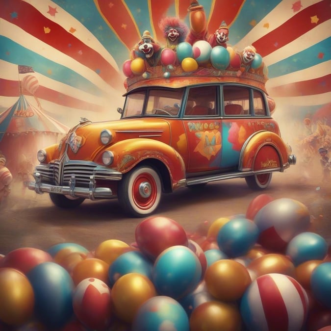 Step right up and experience the magic of the carnival with this vibrant wallpaper. The colorful balloons and playful clowns set the tone for a fun-filled day at the carnival.