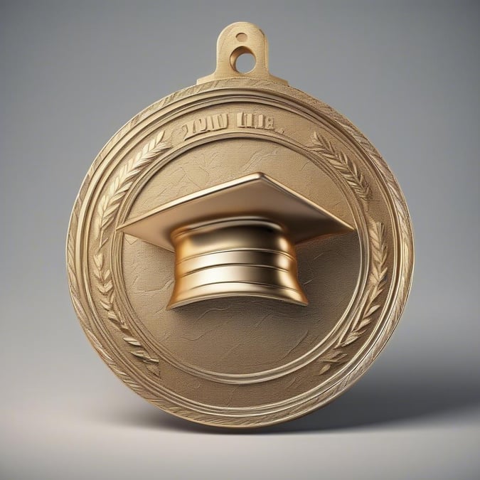 Celebrate the momentous milestone with this gold medal, a symbol of the hard work and dedication that led to graduation.