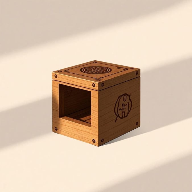 Find solace in simplicity with this beautifully crafted, minimalist wooden box. Perfect for your desktop or mobile device.