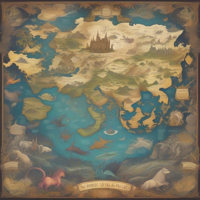 Immerse yourself in a world of wonder with this fantasy world map wallpaper, perfect for desktop and mobile use. Explore mystical realms, discover hidden treasures, and let your imagination run wild with this enchanting design.