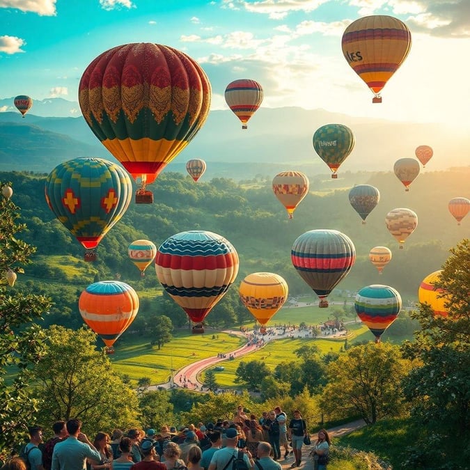 Celebrate Independence Day with this stunning wallpaper featuring hot air balloons soaring in the sky. The vibrant colors and majestic balloons create a festive atmosphere, perfect for commemorating this special day.