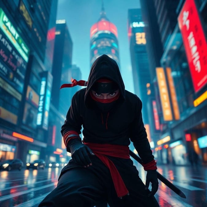 Entra nel mondo del furtivo e del mistero con questo affascinante sfondo in stile anime. Un ninja solitario, vestito con un cappello nero e una fascia rossa, si aggira tra le ombre di una città affollata di notte. Lo skyline sfocato, completo di grattacieli e luci al neon, fornisce uno sfondo straordinario per la silenziosa caccia del ninja. L'immagine emana un senso di movimento, mentre lo sguardo penetrante del ninja si fissa all'orizzonte, invitandoti a unirti all'avventura.