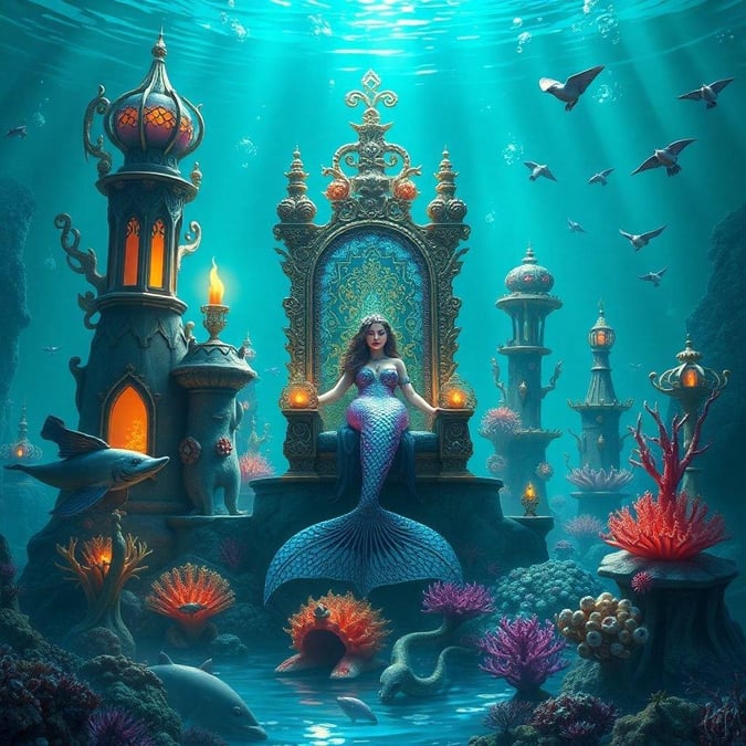 Dive into a mystical world of fantasy and magic, where mermaids and sea creatures roam free. This enchanting wallpaper transports you to an underwater realm of wonder and discovery.