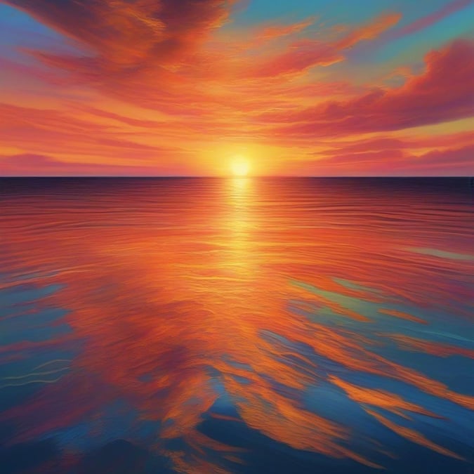 A stunning sunset over the ocean, perfect for your desktop or mobile wallpaper.