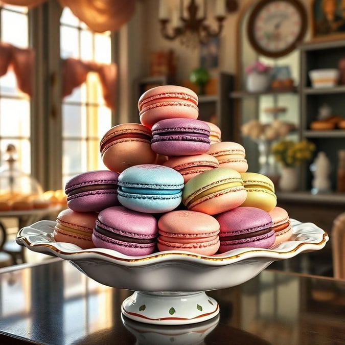 Treat yourself to a delightful assortment of macaroon cookies, each baked with care and served as the star of any dessert plate. Perfect for a cozy afternoon or a sophisticated event.