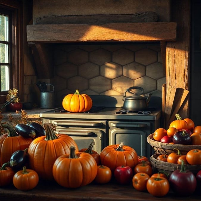 Create a warm and inviting Thanksgiving kitchen with these beautiful decorations. From pumpkins to fall leaves, these decorations will add a touch of autumn to your kitchen.