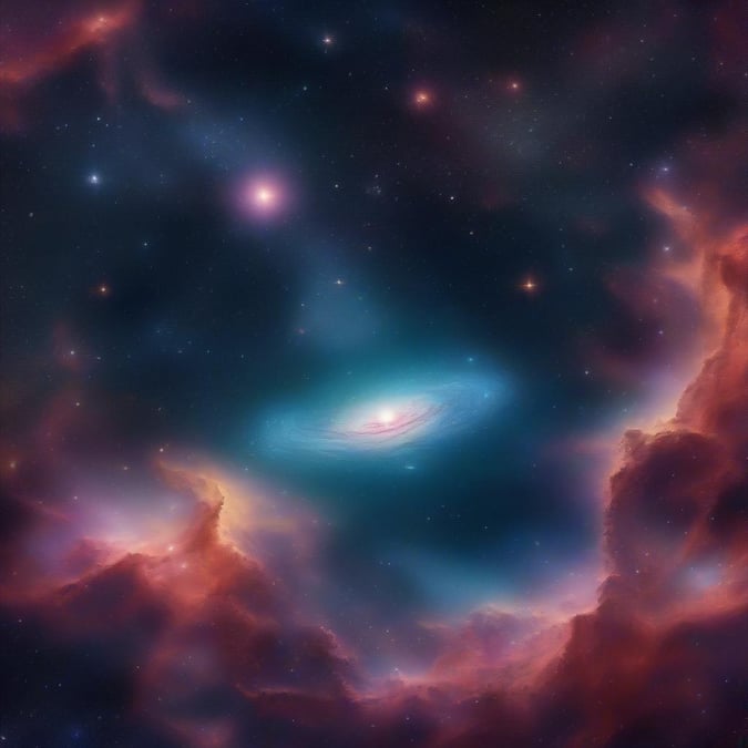 Get lost in the vastness of space with this stunning wallpaper, featuring a breathtaking galaxy and stars.