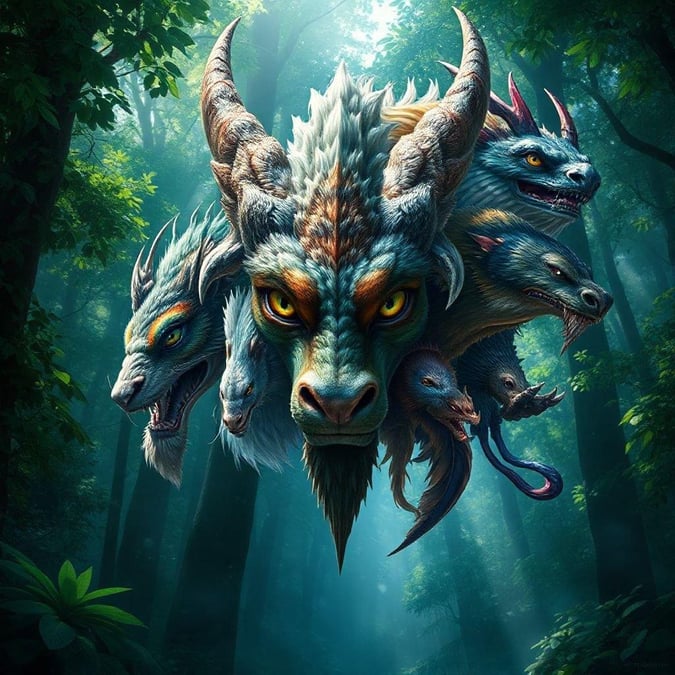 This fantasy creatures wallpaper is perfect for anyone who loves mythical and magical creatures. The image features a variety of creatures, including dragons, unicorns, and mermaids, in a beautiful and colorful forest setting.