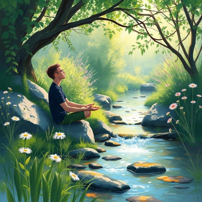 Find your inner peace and connect with nature in this serene meditation scene.