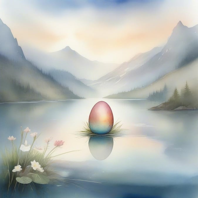 This beautiful wallpaper features an Easter egg nestled in a serene landscape, perfect for adding a touch of springtime charm to your desktop or mobile device.