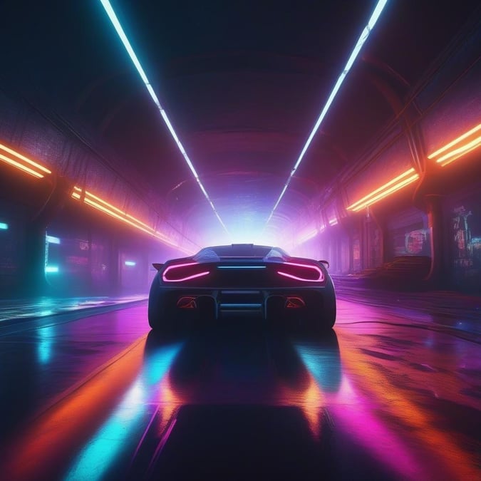 Experience the thrill of high-tech racing in a neon-lit tunnel with futuristic designs and effects.