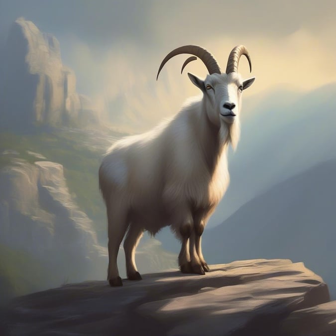 This stunning mountain goat wallpaper is perfect for anyone who loves animals and nature. The image features a majestic mountain goat standing on a rocky outcropping, with a beautiful mountain range in the background.