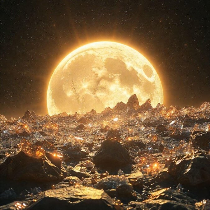 A breathtaking sci-fi landscape of the moon's surface, perfect for desktop and mobile wallpapers.