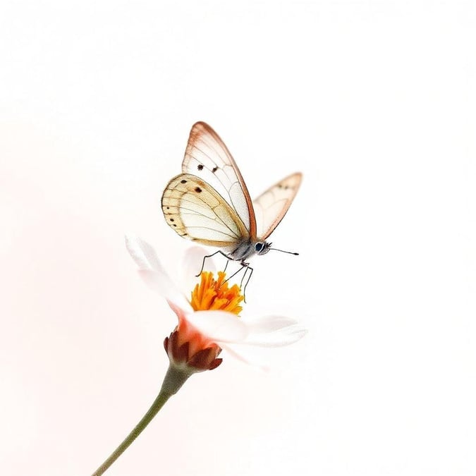 Enjoy the simplicity and elegance of this minimalist butterfly scene set against a soft, pastel pink backdrop. Perfect for desktop or mobile wallpaper.