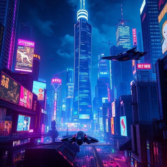 Immerse yourself in the vibrant world of anime with this stunning cityscape wallpaper. The futuristic metropolis comes alive at night, with towering skyscrapers and flying cars that evoke a sense of wonder and excitement. The colorful lights and neon hues create an anime-like atmosphere, perfect for fans of the genre. Whether you're a gamer, anime enthusiast, or simply looking for a unique desktop background, this wallpaper is sure to captivate and inspire.