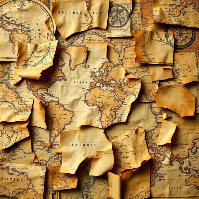 Add a touch of nostalgia and adventure to your desktop or mobile device with this stunning vintage world map wallpaper. The intricate details and muted color palette evoke a sense of exploration and discovery, making it the perfect choice for anyone who loves travel and history.