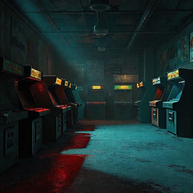 A vintage arcade room filled with classic gaming machines.