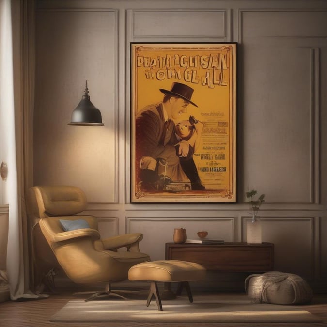 This retro vibe poster is perfect for adding a touch of classic movie charm to your home or office space.