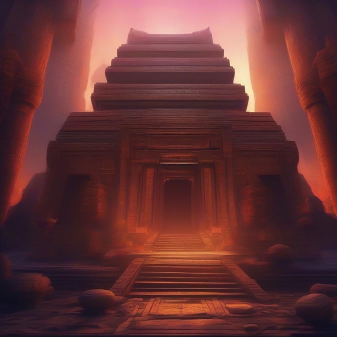 Descend into the mysteries of an ancient temple, illuminated by otherworldly light. The ancient ruins stand as a beacon of history and discovery.