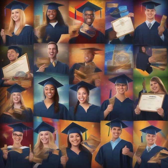 Embrace the joy and accomplishment of graduation day with a vibrant wallpaper showcasing the pride and achievements of students in their caps and gowns.