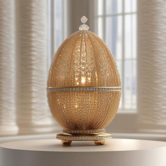 Add a touch of elegance to your desktop or mobile with this stunning golden Easter egg wallpaper. Perfect for celebrating the holiday season.