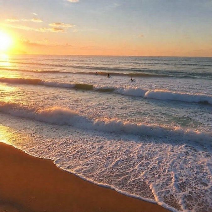 A breathtaking sunset over the ocean, perfect for your desktop or mobile wallpaper.