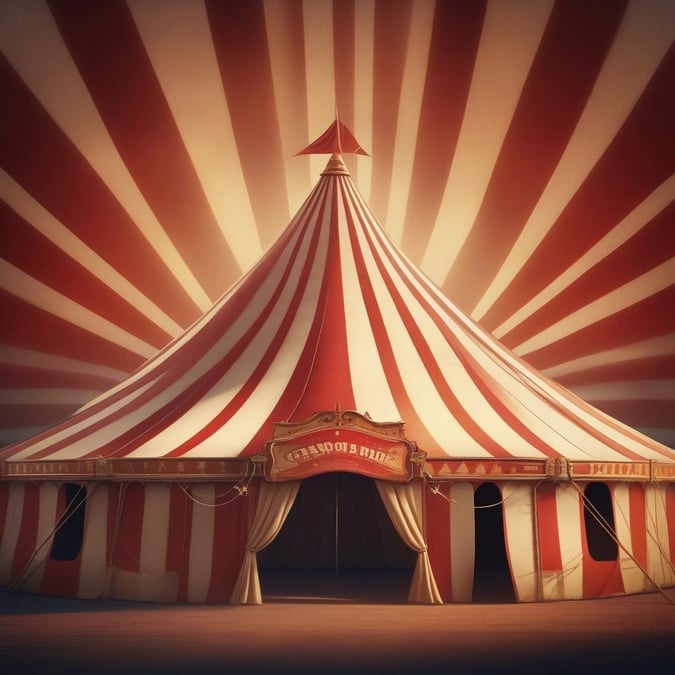 Welcome to the magical world of the circus, where performers astound and delight with their daring acts. This carousel-style tent is reminiscent of the classic carnivals of yore, inviting you into a realm of whimsy and wonder.