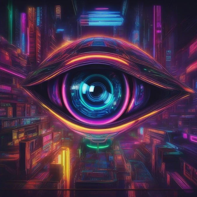 Get ready to immerse yourself in the futuristic world of neon and cyberpunk with this eye-catching wallpaper. The vibrant colors and sleek design will transport you to a world of high-tech innovation and cutting-edge style.