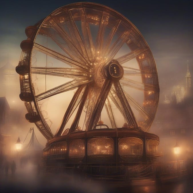 A steampunk-inspired Ferris wheel, perfect for fans of science fiction and fantasy.