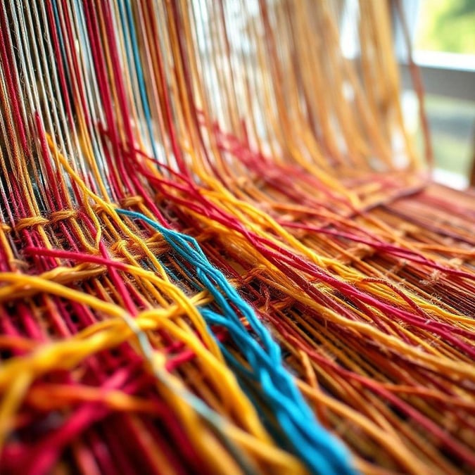 Create your own vibrant tapestry with this rainbow-colored weaving thread. Each color is unique, perfect for a modern and artistic touch to your handcrafted creations.