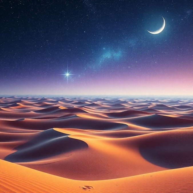 This stunning 3D art wallpaper captures the breathtaking beauty of a desert sunset. The vibrant colors and intricate details create a visually striking image that will transport you to a serene and peaceful environment.