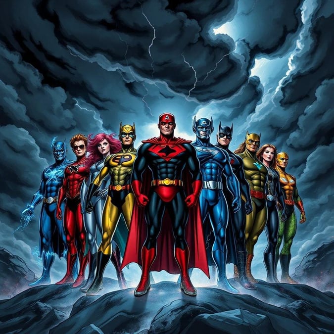 This wallpaper features a team of superheroes standing together, ready to save the day. The image showcases their unique costumes and abilities, making it a great addition to any fan's collection.