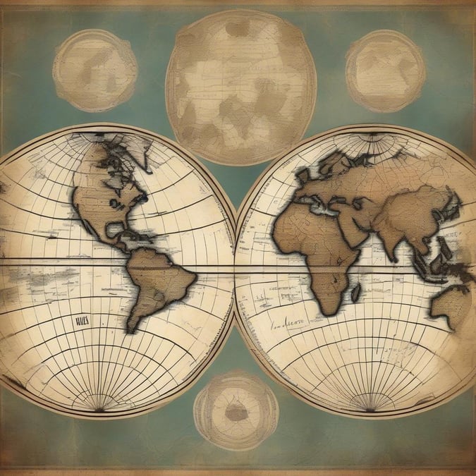 This wallpaper features a vintage world map design, perfect for adding a touch of nostalgia and adventure to your desktop or mobile device.