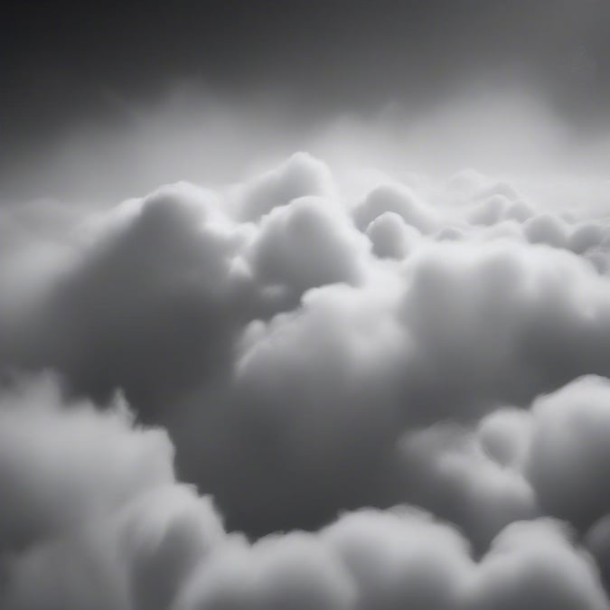 This black and white wallpaper captures the serene beauty of clouds, perfect for adding a touch of tranquility to your desktop or mobile device.