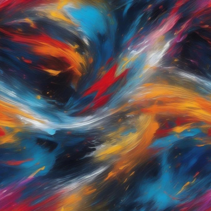 Experience the cosmic energy of the universe with this vibrant abstract wallpaper. A swirling dance of colorful energy waves, reminiscent of nebulae and interstellar phenomena, brings a sense of space exploration to your desktop or mobile device.