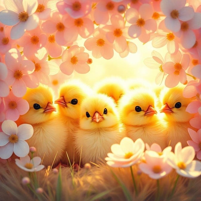 Celebrate the joy of Easter with this adorable wallpaper featuring cute chickens. Perfect for adding a touch of springtime charm to your desktop or mobile device.